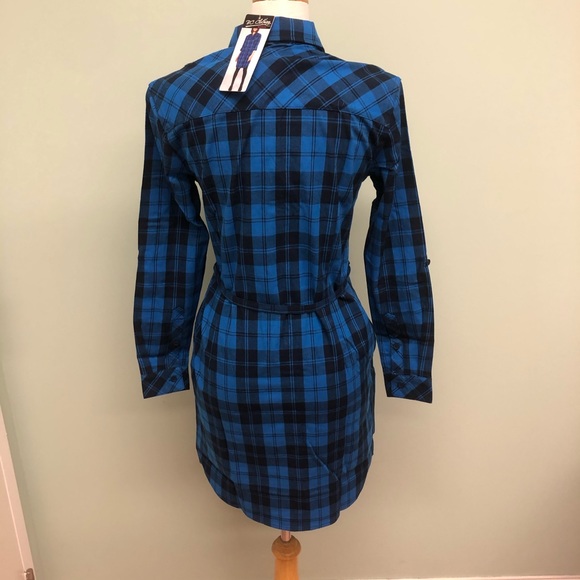BC Clothing | Women's Plaid Dress | Blue & Black Plaid | Size Small - Picture 2 of 5